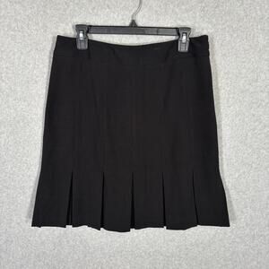 Bandolino Skirt 10 Black Mini Pleated Flared Tennis Academia Capsule Minimal